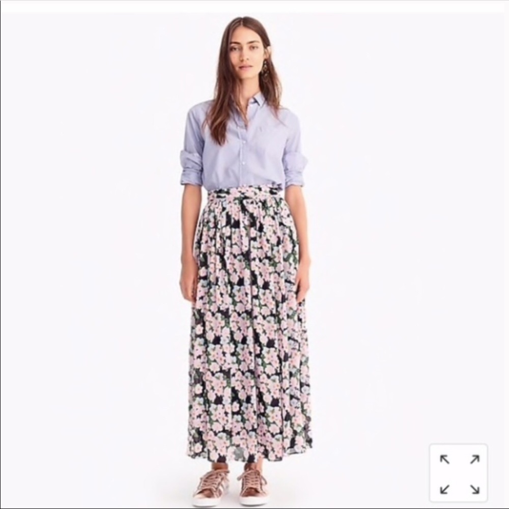 J Crew Floral Lined Maxi Skirt